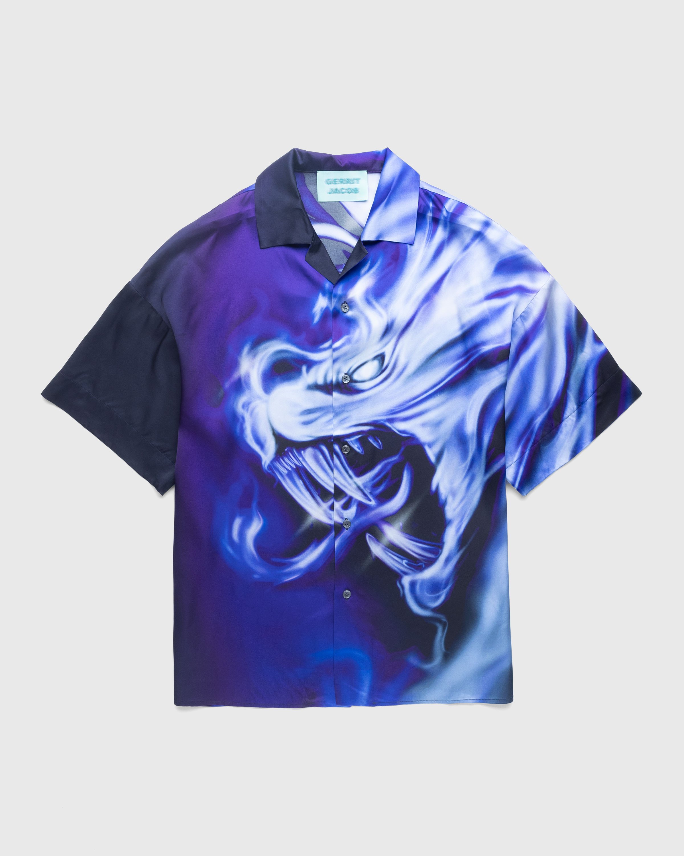 Gerrit Jacob – Satin Printed Shirt Lilac | Highsnobiety Shop